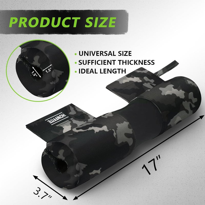 Howffite Barbell Pad Built-in Anti-Slide Design for Hip Thrusts, Squats and Lunges, Neck & Shoulder Protective Pad - Fits Standard and Olympic Bars - Image 2
